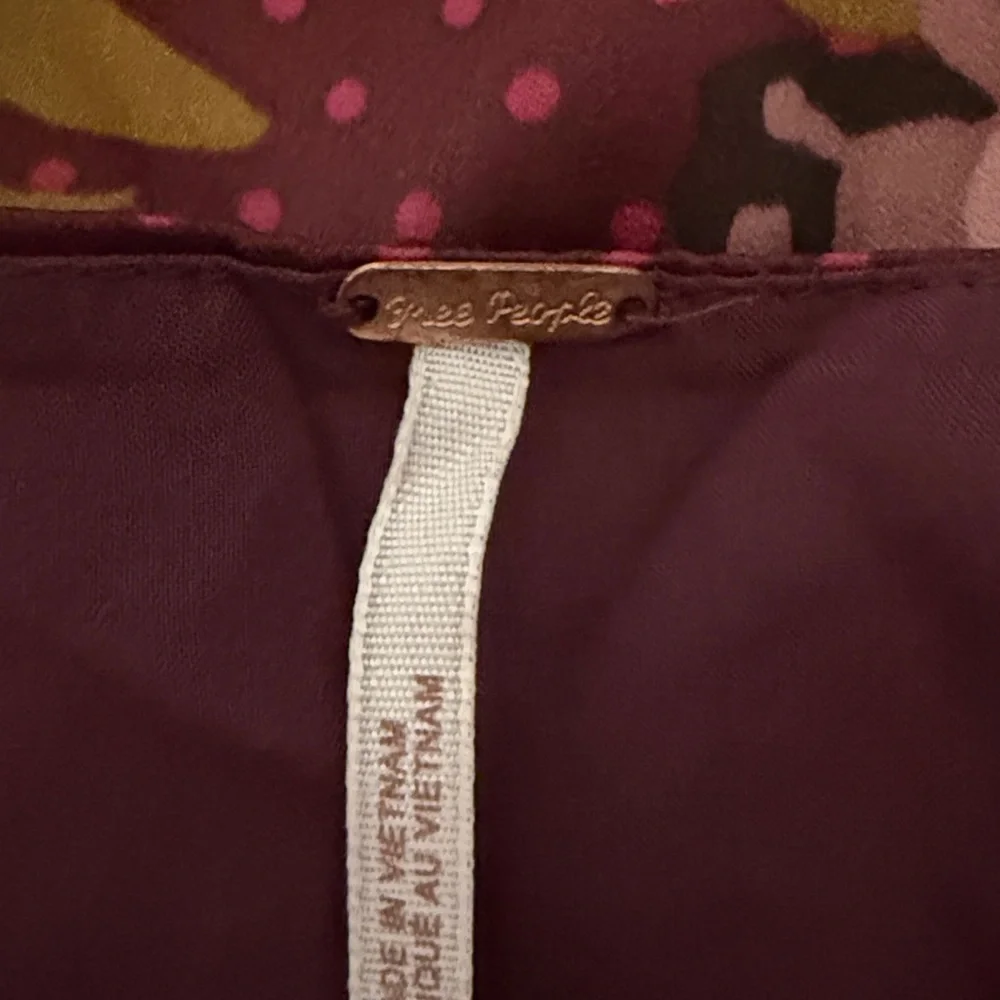Free People Morning Light Retro Floral Mini Dress in Purple Combo. Size 12.